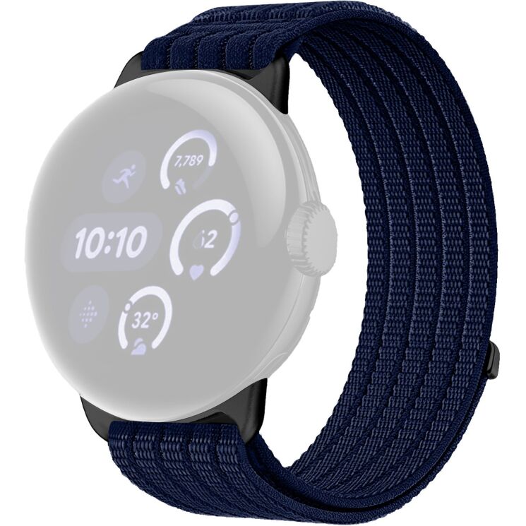 Ремешок Deexe Soft Weave для Google Pixel Watch 4 / 3 / 2 / 1 (41mm) - Navy Blue: фото 1 из 5