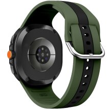 Ремінець Deexe Sport Strap для Samsung Galaxy Watch 8 (40/44mm) / 8 Classic - Army Green / Black: фото 1 з 6