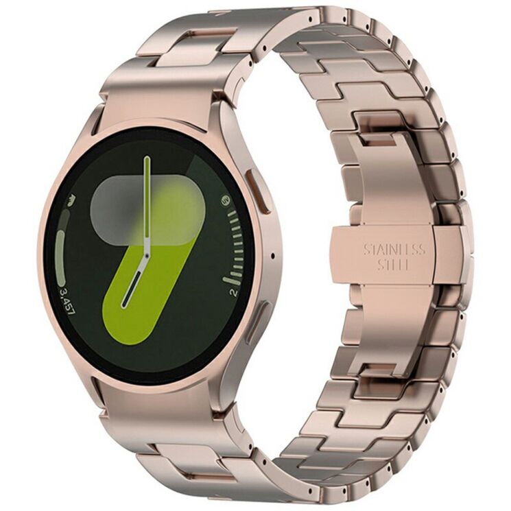 Ремешок Deexe Stainless Steel QuickFit для Samsung Galaxy Watch 4 / 5 / 6 / 7 / FE (40mm) - Rose Gold: фото 2 из 6