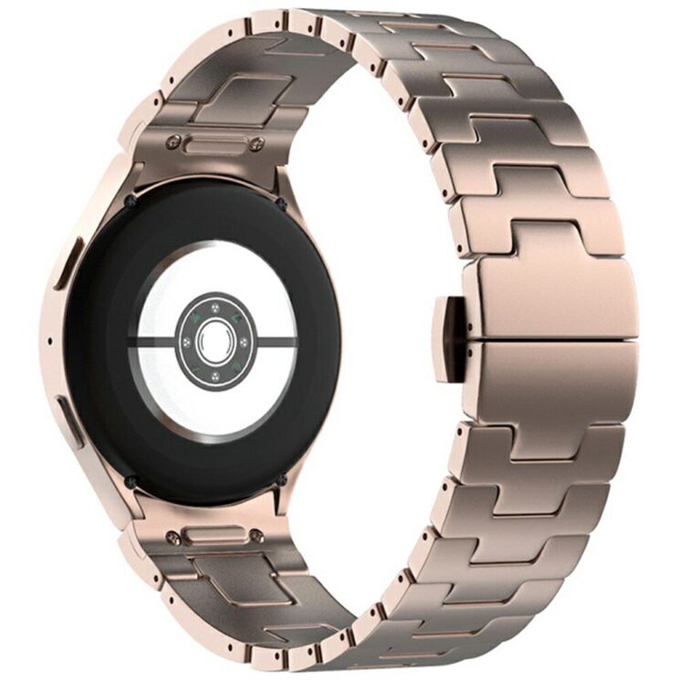 Ремешок Deexe Stainless Steel QuickFit для Samsung Galaxy Watch 4 / 5 / 6 / 7 / FE (40mm) - Rose Gold: фото 1 из 6