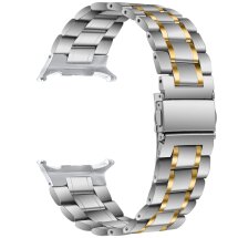 Ремінець Deexe Stainless Steel Strap для Samsung Galaxy Watch 8 (40/44mm) / 8 Classic - Silver / Gold: фото 1 з 6