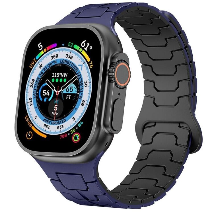 Ремінець Reframe Dragon Skin для Apple Watch 46 / 45 / 44 / SE 44 / 42 (Series 1-3) / Ultra / Ultra 2 - Blue / Black: фото 4 з 8