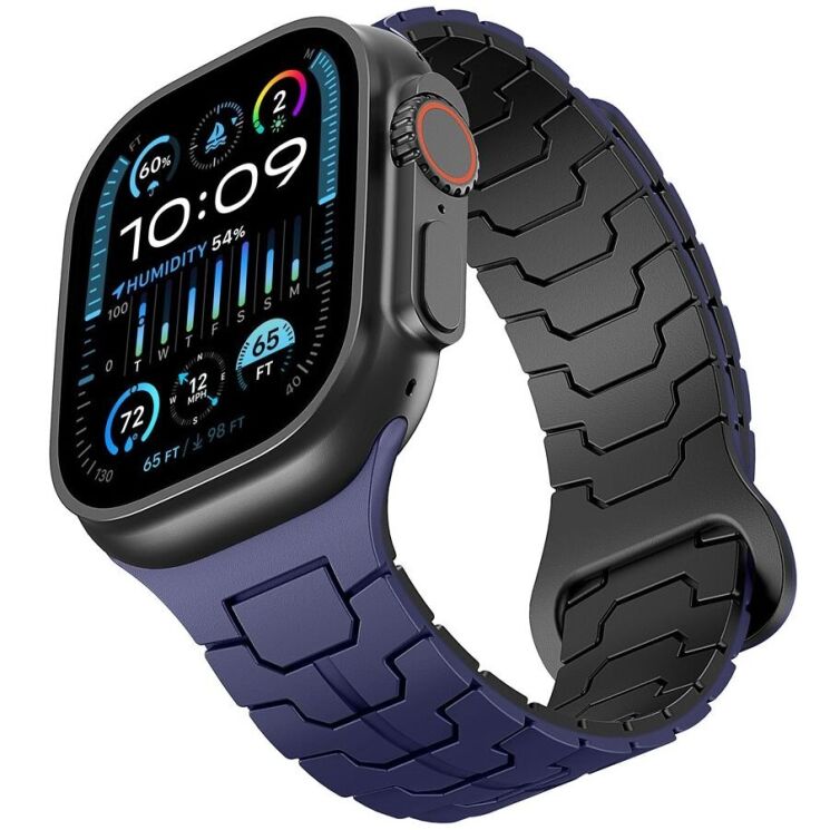 Ремінець Reframe Dragon Skin для Apple Watch 46 / 45 / 44 / SE 44 / 42 (Series 1-3) / Ultra / Ultra 2 - Blue / Black: фото 3 з 8