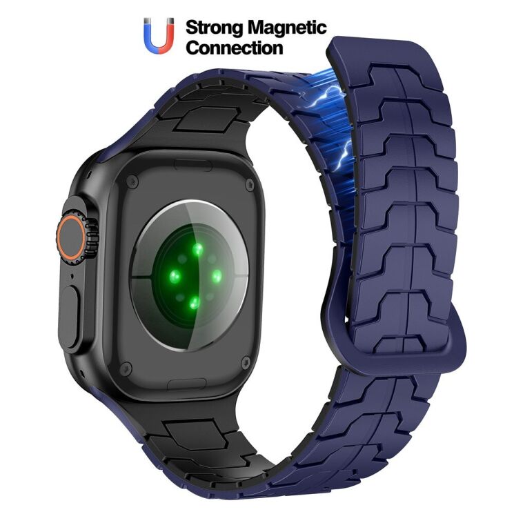 Ремінець Reframe Dragon Skin для Apple Watch 46 / 45 / 44 / SE 44 / 42 (Series 1-3) / Ultra / Ultra 2 - Blue / Black: фото 2 з 8