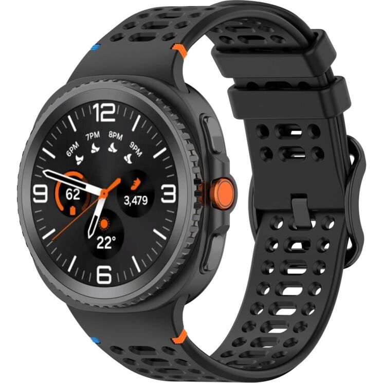 Ремінець Reframe Holes Design для Samsung Galaxy Watch 8 (40/44mm) / 8 Classic - Black: фото 2 з 7