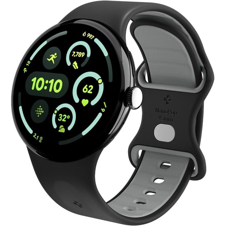 Ремешок Spigen Nano Pop для Google Pixel Watch 4 / 3 (45mm) AMP09491 - Black Sesame: фото 2 из 16