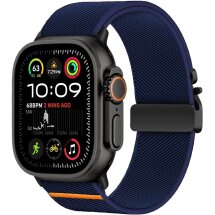 Ремінець Tech-Protect Nylon Clasp для Apple Watch 46 / 45 / 44 / SE 44 / 42 (Series 1-3) / Ultra / Ultra 2 - Navy Blue: фото 1 з 6