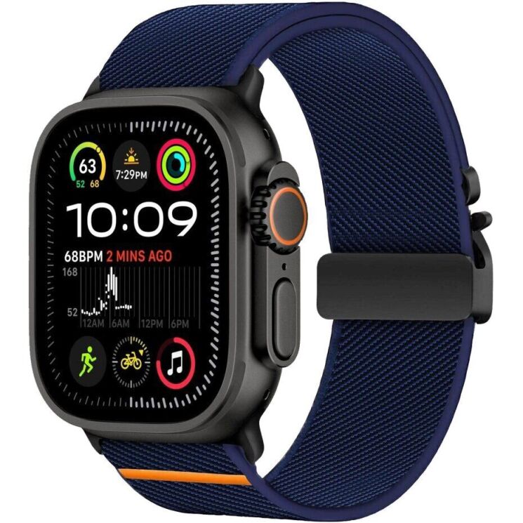 Ремешок Tech-Protect Nylon Clasp для Apple Watch 46 / 45 / 44 / SE 44 / 42 (Series 1-3) / Ultra / Ultra 2 - Navy Blue: фото 1 из 6