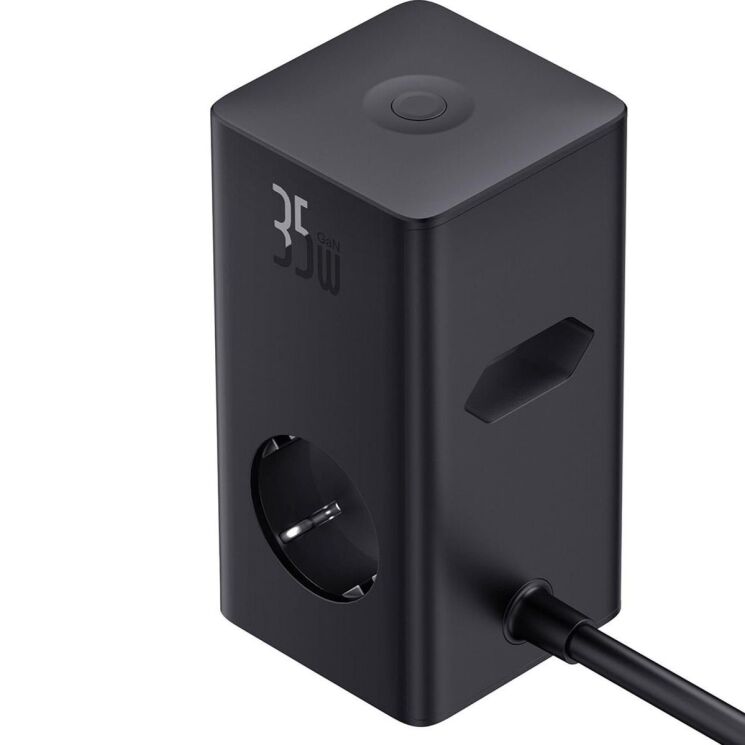 Сетевое зарядное устройство Baseus PowerCombo Tower 3AC+2U+2C (35W) E00023606113-00 - Black: фото 4 из 23