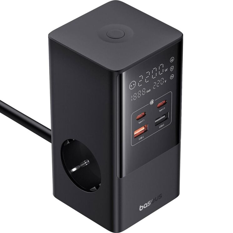 Сетевое зарядное устройство Baseus PowerCombo Tower 3AC+2U+2C (35W) E00023606113-00 - Black: фото 3 из 23
