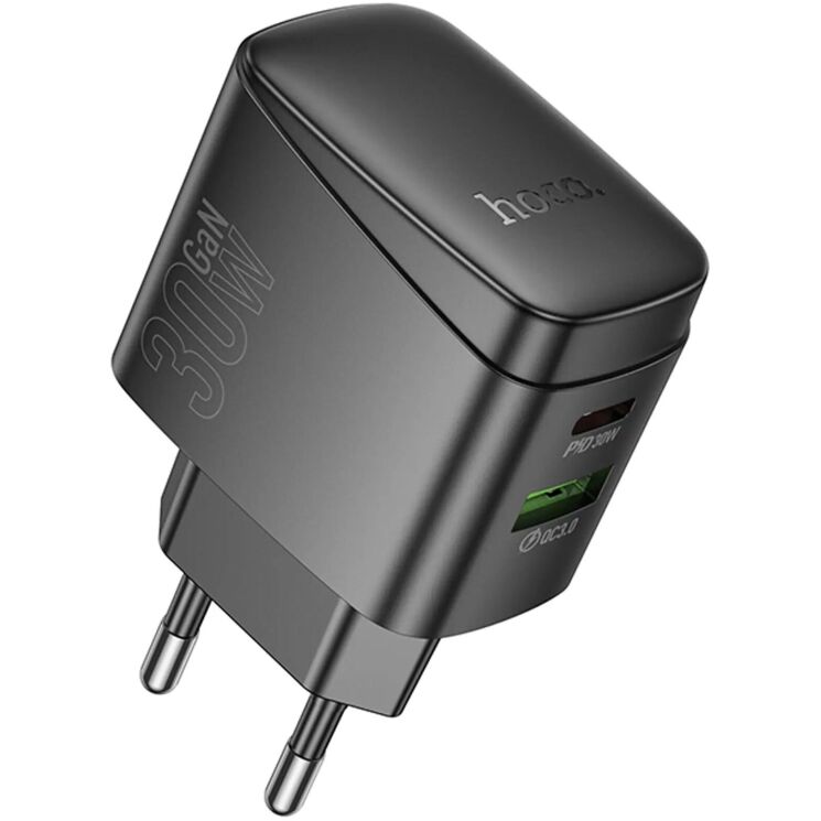Мережевий зарядний пристрій Hoco CS61A PD30W + QC3.0 (USB + Type-C) - Black: фото 1 з 8