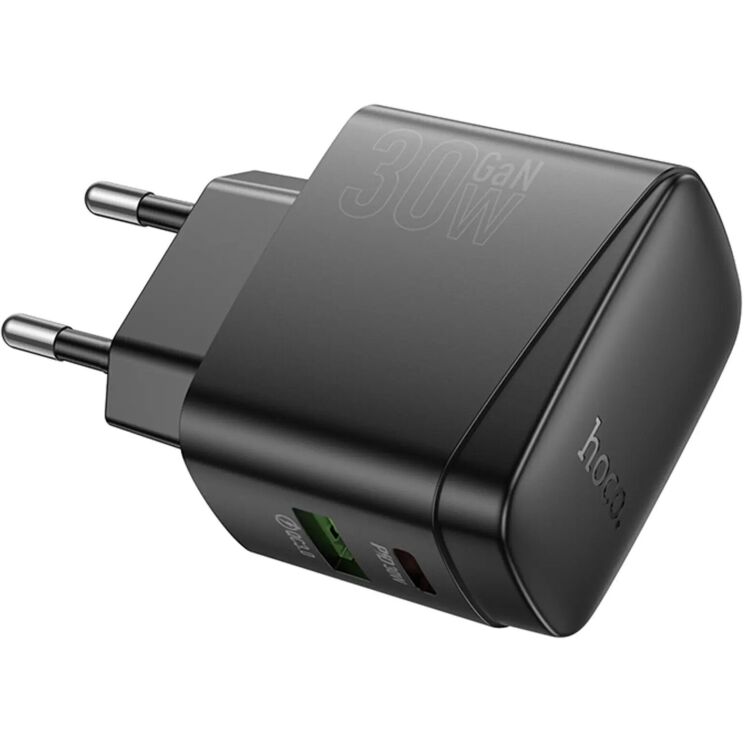 Мережевий зарядний пристрій Hoco CS61A PD30W + QC3.0 (USB + Type-C) - Black: фото 4 з 8