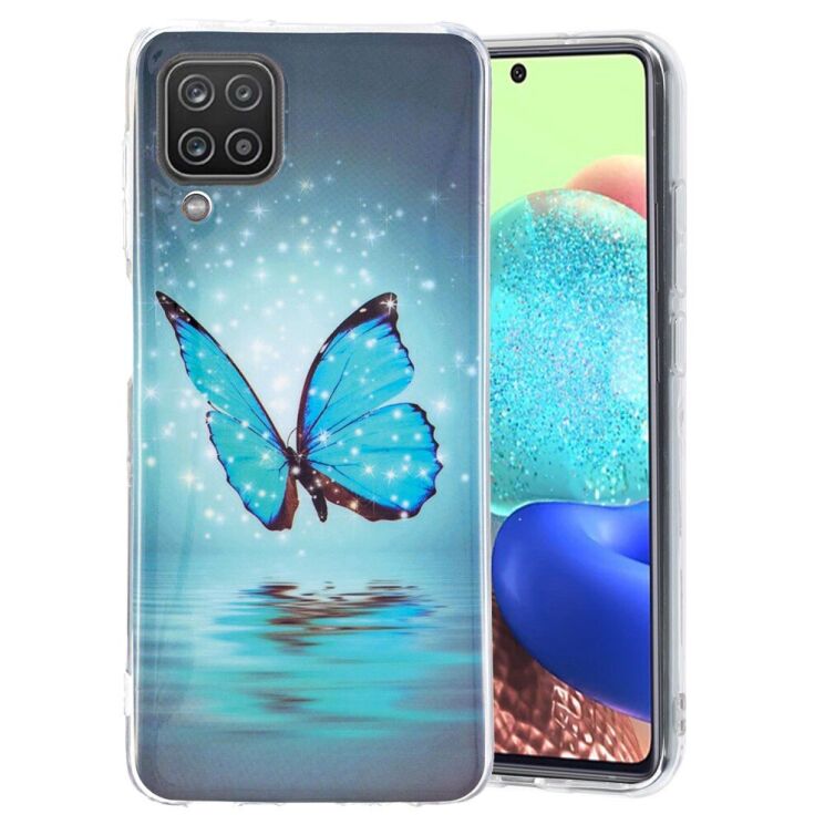 Силиконовый (TPU) чехол Deexe LumiCase для Samsung Galaxy A12 (A125) / A12 Nacho (A127) / M12 (M127) - Blue Butterfly: фото 3 из 5