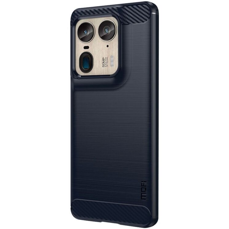 Силиконовый (TPU) чехол MOFI Carbon Fiber для Motorola Edge 50 Ultra - Blue: фото 2 из 10