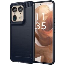 Силиконовый (TPU) чехол MOFI Carbon Fiber для Motorola Edge 50 Ultra - Blue: фото 1 из 10