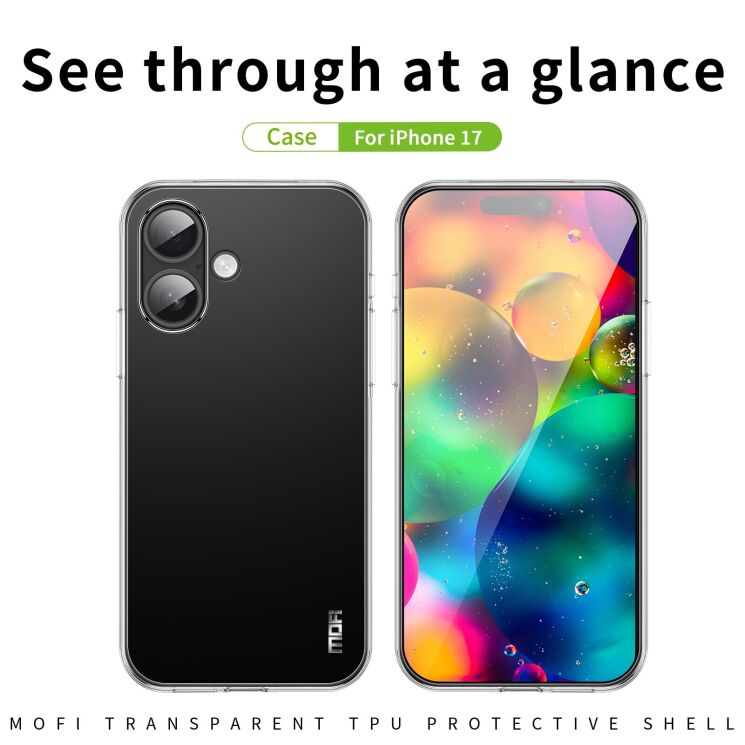 Силіконовий (TPU) чохол MOFI Thin Guard для Apple iPhone 17 - Transparent: фото 2 з 10