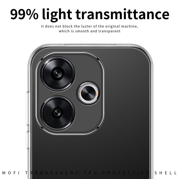 Силиконовый (TPU) чехол MOFI Thin Guard для Xiaomi Redmi Note 17 Pro - Transparent: фото 5 из 9