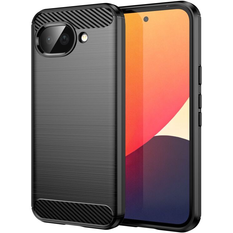 Силиконовый (TPU) чехол UniCase Carbon для Google Pixel 10a - Black: фото 1 из 8