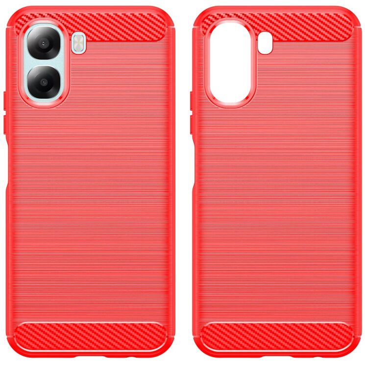 Силіконовий (TPU) чохол UniCase Carbon для OPPO A6x - Red: фото 2 з 8