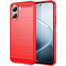 Силіконовий (TPU) чохол UniCase Carbon для OPPO A6x - Red: фото 1 з 8