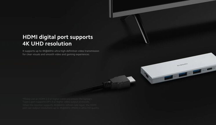 USB HUB Xiaomi 5 in 1 (Type-C to 3USB+Type-C+HDMI) BHR8804GL - White: фото 12 з 13