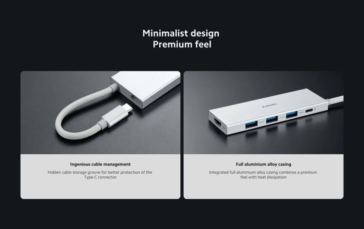 USB HUB Xiaomi 5 in 1 (Type-C to 3USB+Type-C+HDMI) BHR8804GL - White: фото 13 з 13