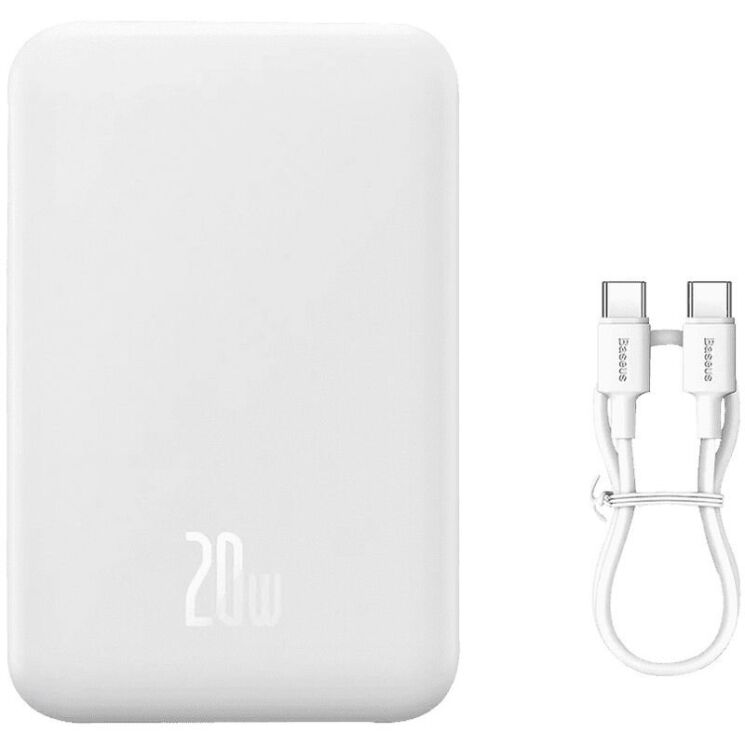 Внешний аккумулятор Baseus Magnetic Mini 20W (20000mAh) PPCX150002 - White: фото 7 из 26