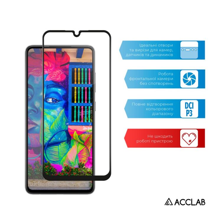 Защитное стекло ACCLAB Full Glue для Samsung Galaxy A25 (A256) - Black: фото 5 из 7