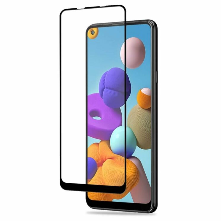 Защитное стекло AMORUS Full Glue Tempered Glass для Samsung Galaxy A21s (A217) - Black: фото 3 из 8