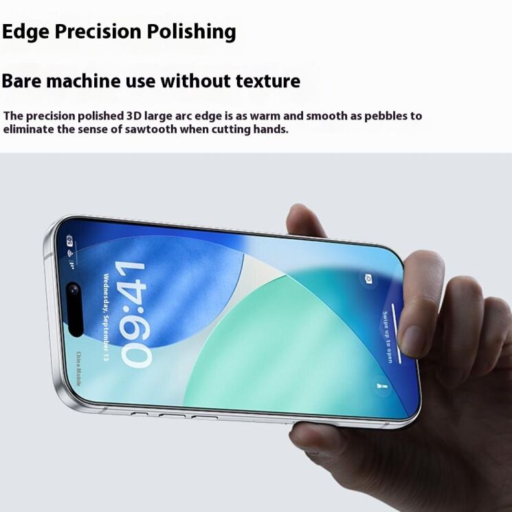 Захисне скло BENKS Zero Arc Series AntiSpy для iPhone 16 Pro / 17 / 17 Pro - Black: фото 14 з 17