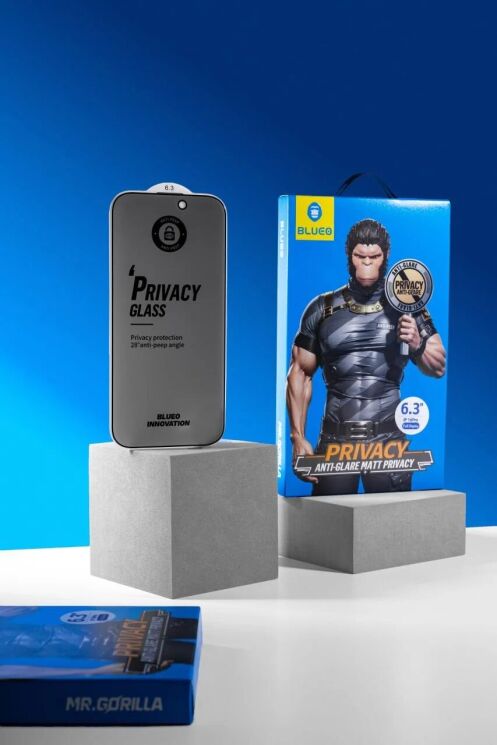 Захисне скло Blueo Full Cover Anti-Peep Matte для iPhone 18 Pro Max - Black: фото 6 з 10
