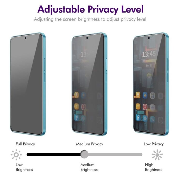 Защитное стекло ENKAY Privacy для Google Pixel 9 / 9 Pro - Black: фото 4 из 7