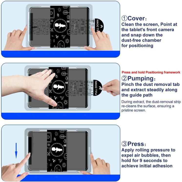 Защитное стекло IMAK H Install Glass для iPad Pro 11 M5/M4 (2025/2024): фото 8 из 9