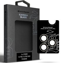 Защитное стекло на камеру ArmorStandart Supreme Black Icon для Apple iPhone 16 Pro / 16 Pro Max - Titanium: фото 1 из 1