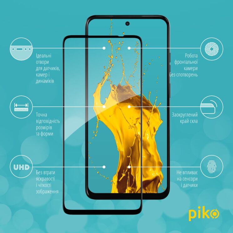Захисне скло Piko Full Glue для Motorola Moto G05 - Black: фото 3 з 5