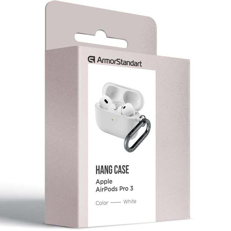 Защитный чехол ArmorStandart Hang Case для AirPods Pro 3 - White (390127W) Защитный чехол ArmorStandart Hang Case для AirPods Pro 3 - White: фото 2 из 2