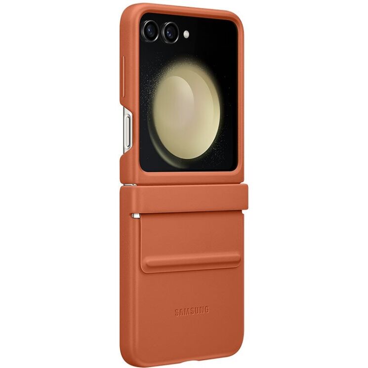 Защитный чехол Copiex Leather Cover (FF) для Samsung Galaxy Flip 5 - Brown: фото 2 из 5