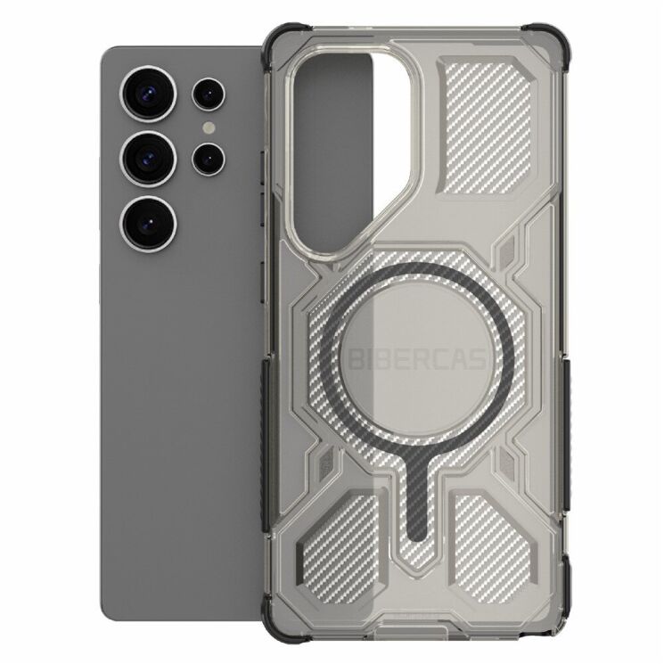 Захисний чохол Deexe Clear Bibercas для Samsung Galaxy S25 Ultra (S938) - Black: фото 2 з 7