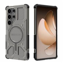 Захисний чохол Deexe Clear Bibercas для Samsung Galaxy S25 Ultra (S938) - Black: фото 1 з 7