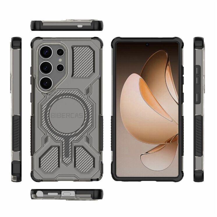 Захисний чохол Deexe Clear Bibercas для Samsung Galaxy S25 Ultra (S938) - Black: фото 6 з 7