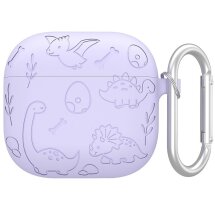 Защитный чехол Deexe Dinosaur Design для Apple AirPods 4 - Light Purple: фото 1 из 9