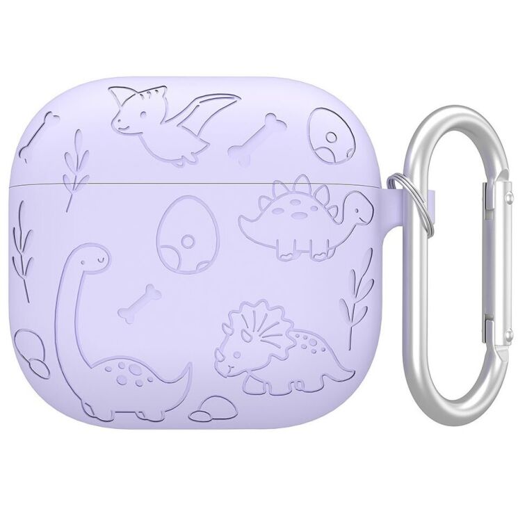 Защитный чехол Deexe Dinosaur Design для Apple AirPods 4 - Light Purple: фото 1 из 9
