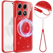 Захисний чохол Deexe Glitter Case with MagSafe для Motorola Edge 70 Pro - Red: фото 1 з 7