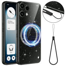 Захисний чохол Deexe Glitter Case with MagSafe для Nothing Phone (3a) Lite - Black: фото 1 з 7