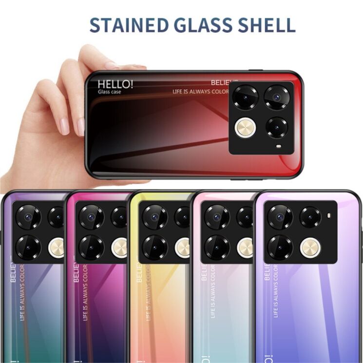 Защитный чехол Deexe Gradient Color для Infinix Note 40 Pro - Pink / Purple: фото 7 из 7