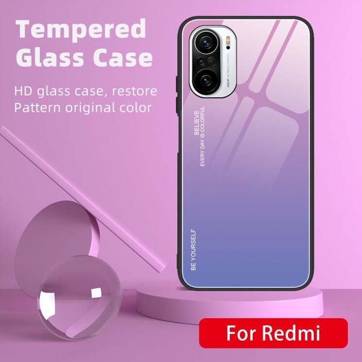 Защитный чехол Deexe Gradient Color для Xiaomi Redmi K40 / K40 Pro / Mi 11i / Poco F3 - Pink / Purple: фото 3 из 8