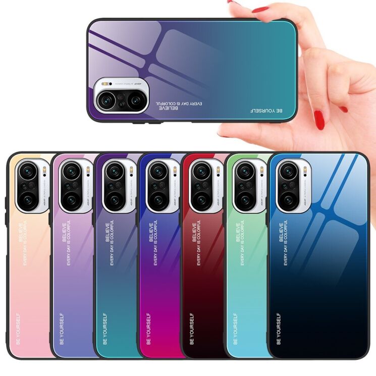 Защитный чехол Deexe Gradient Color для Xiaomi Redmi K40 / K40 Pro / Mi 11i / Poco F3 - Purple / Blue: фото 2 из 8