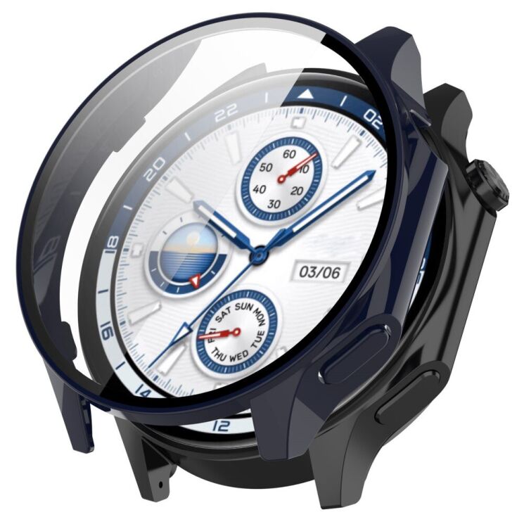 Защитный чехол Deexe Hard Frame для OPPO Watch X / OnePlus Watch 2 - Dark Blue: фото 1 из 7
