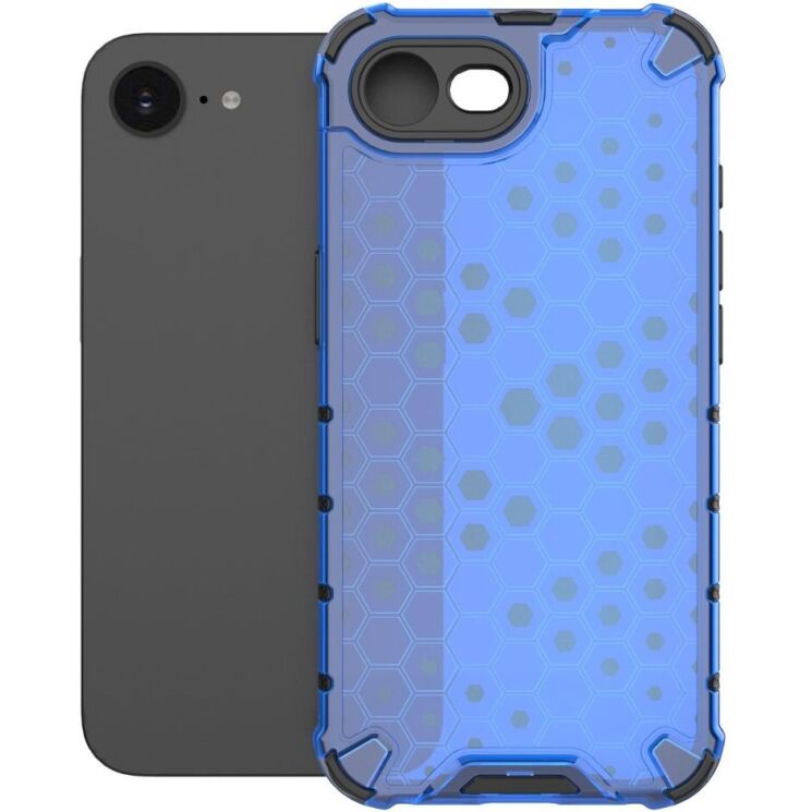 Защитный чехол Deexe Honeycomb Series для Apple iPhone 16e - Blue: фото 2 из 7