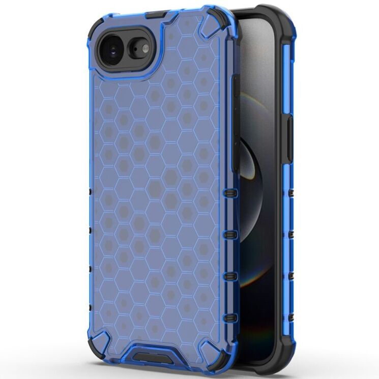 Защитный чехол Deexe Honeycomb Series для Apple iPhone 16e - Blue: фото 1 из 7